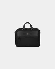 Custom nylon leather briefcase Victorinox Mythic Deluxe - Black