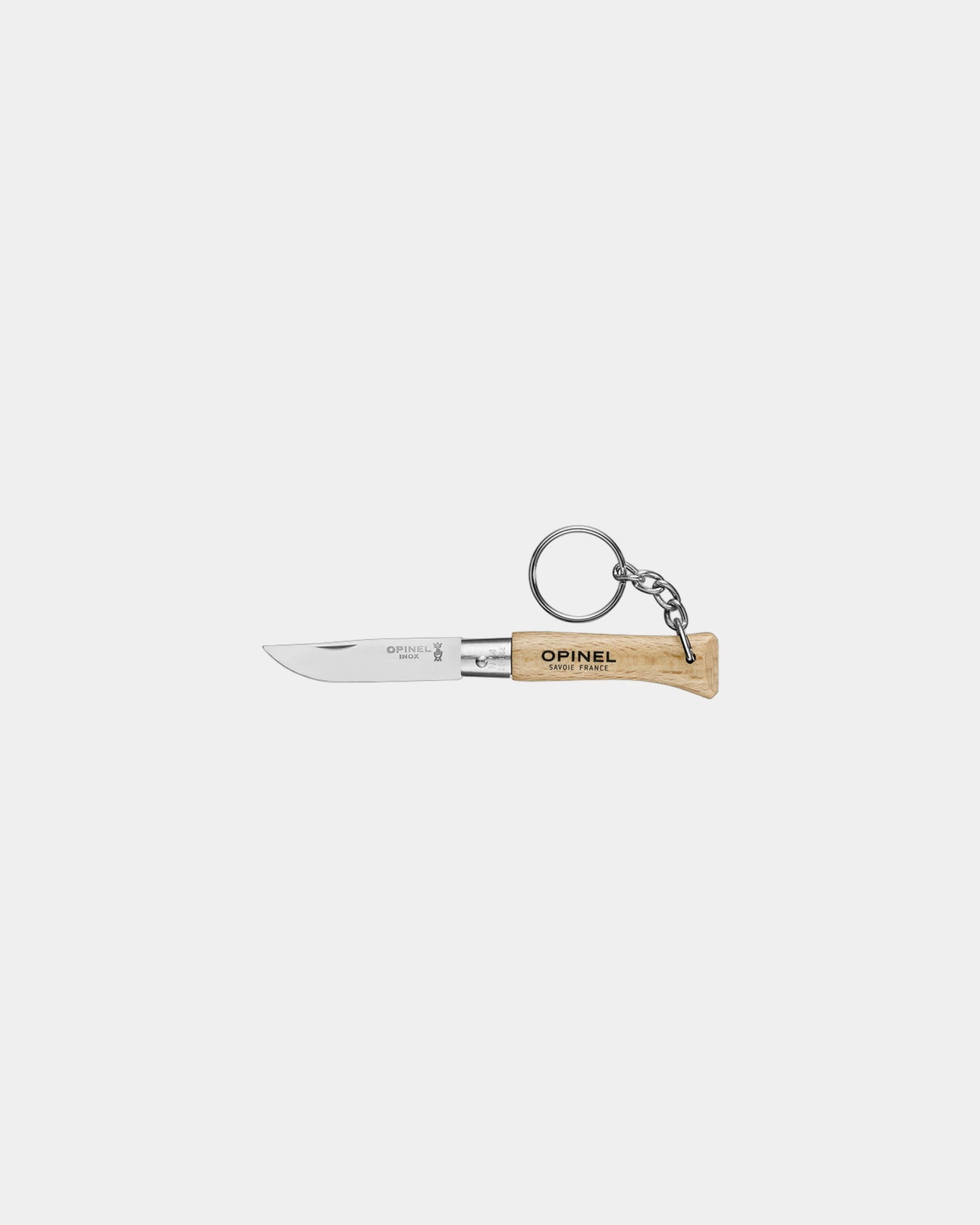 Custom eco-friendly stainless steel keyring Opinel N°04 - Beige