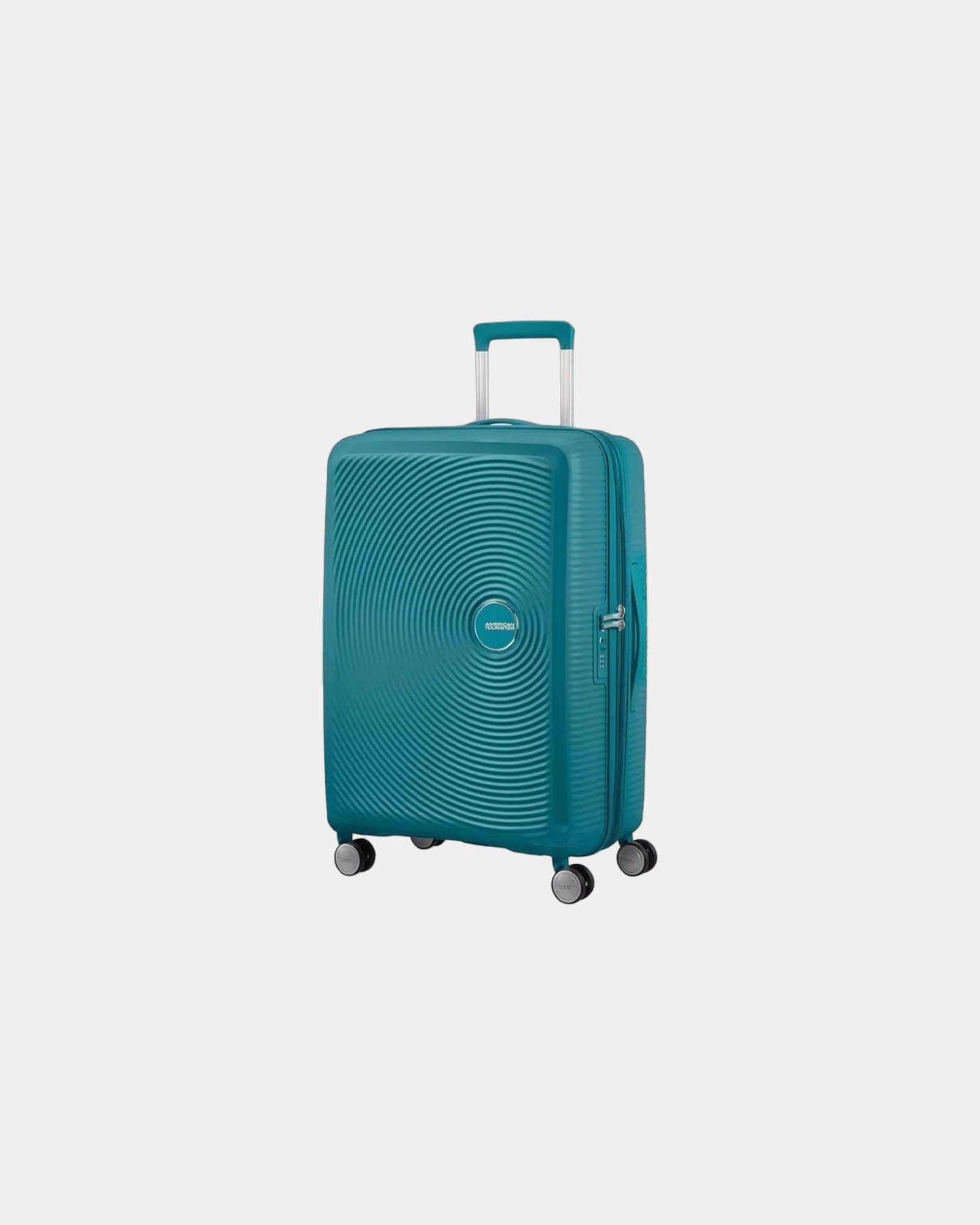 Custom polypropylene suitcase American Tourister SoundBox - Petrol Blue