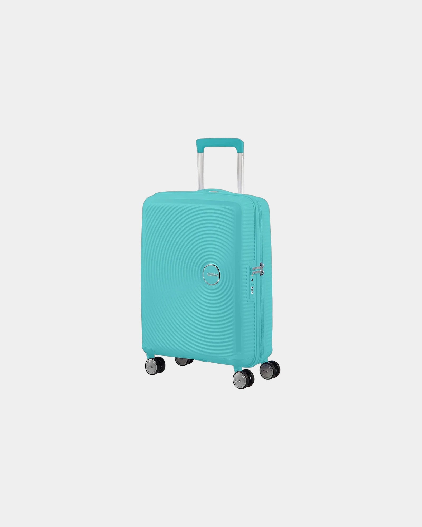 Custom polypropylene suitcase American Tourister SoundBox - Blue