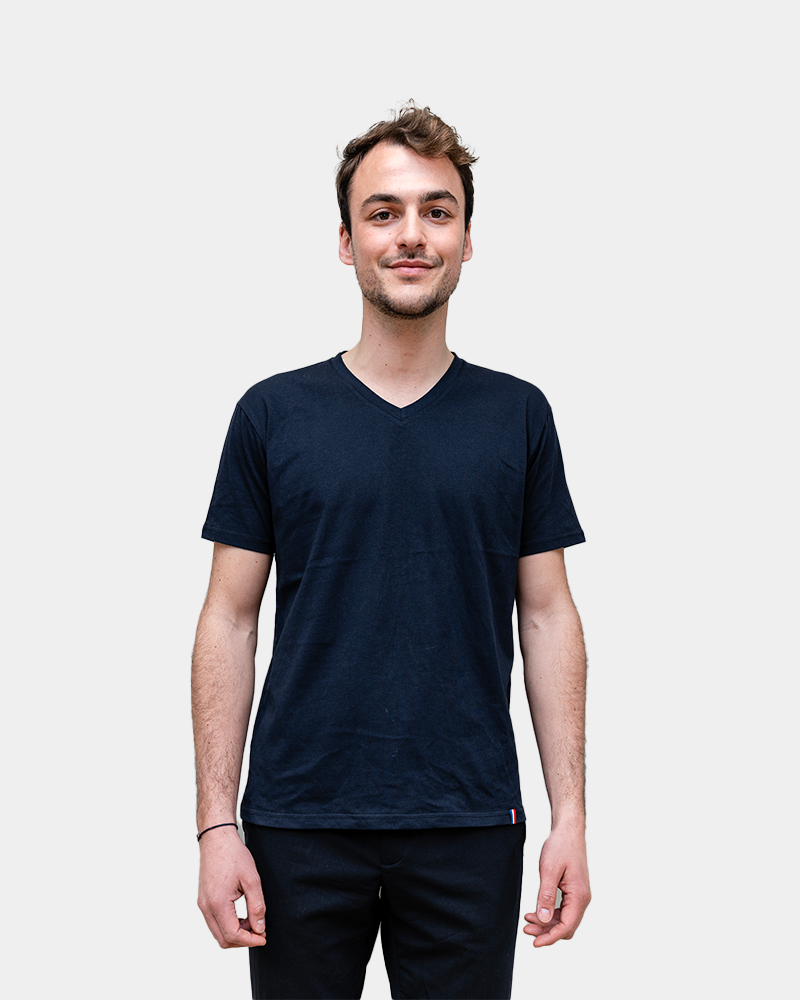 Men's V-Neck T-Shirt Made in France to Personalize