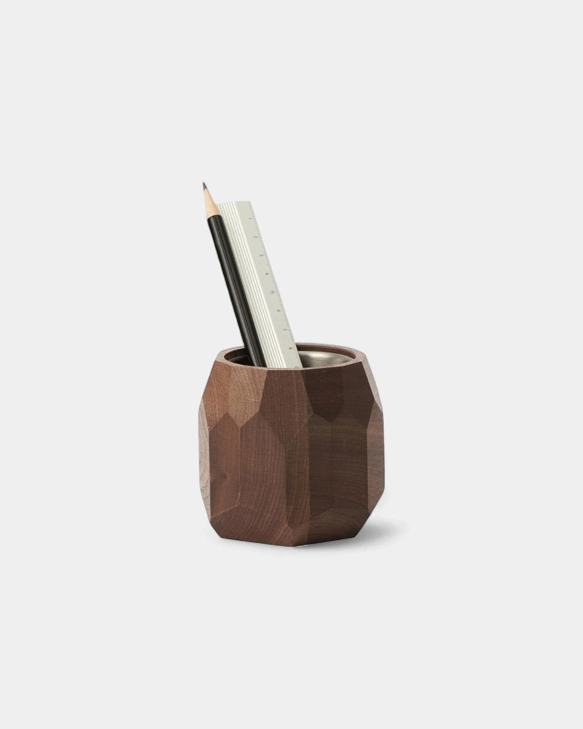 Custom geometric walnut wood pencil holder - 15