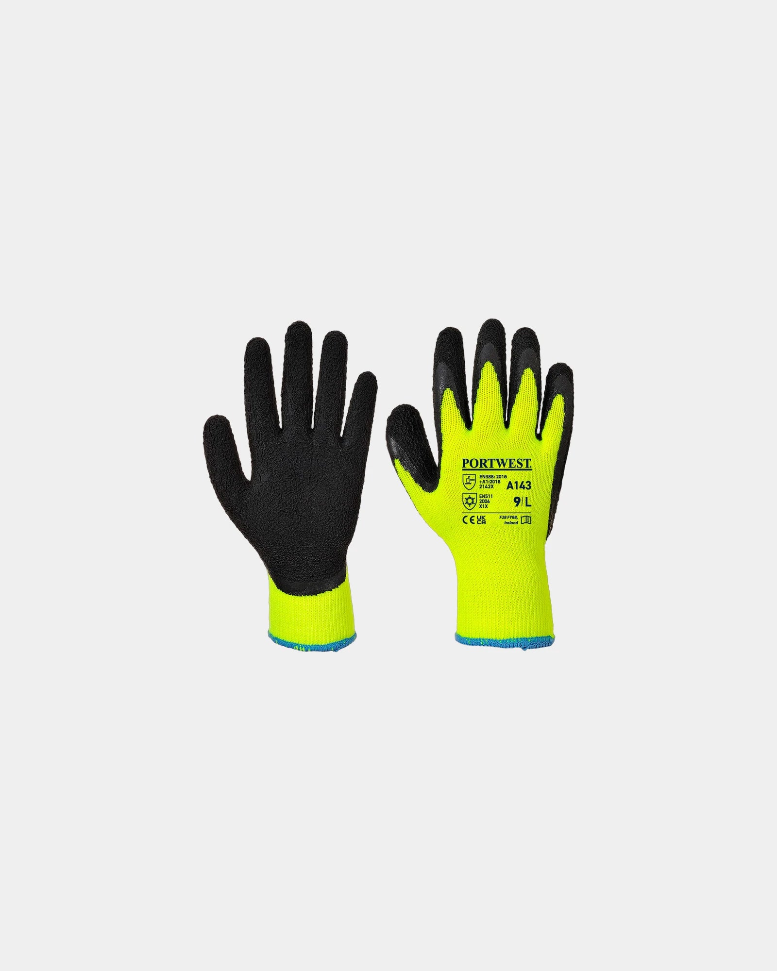 Promotional thermal gloves Soft Grip pack of 12 - Yellow-Black