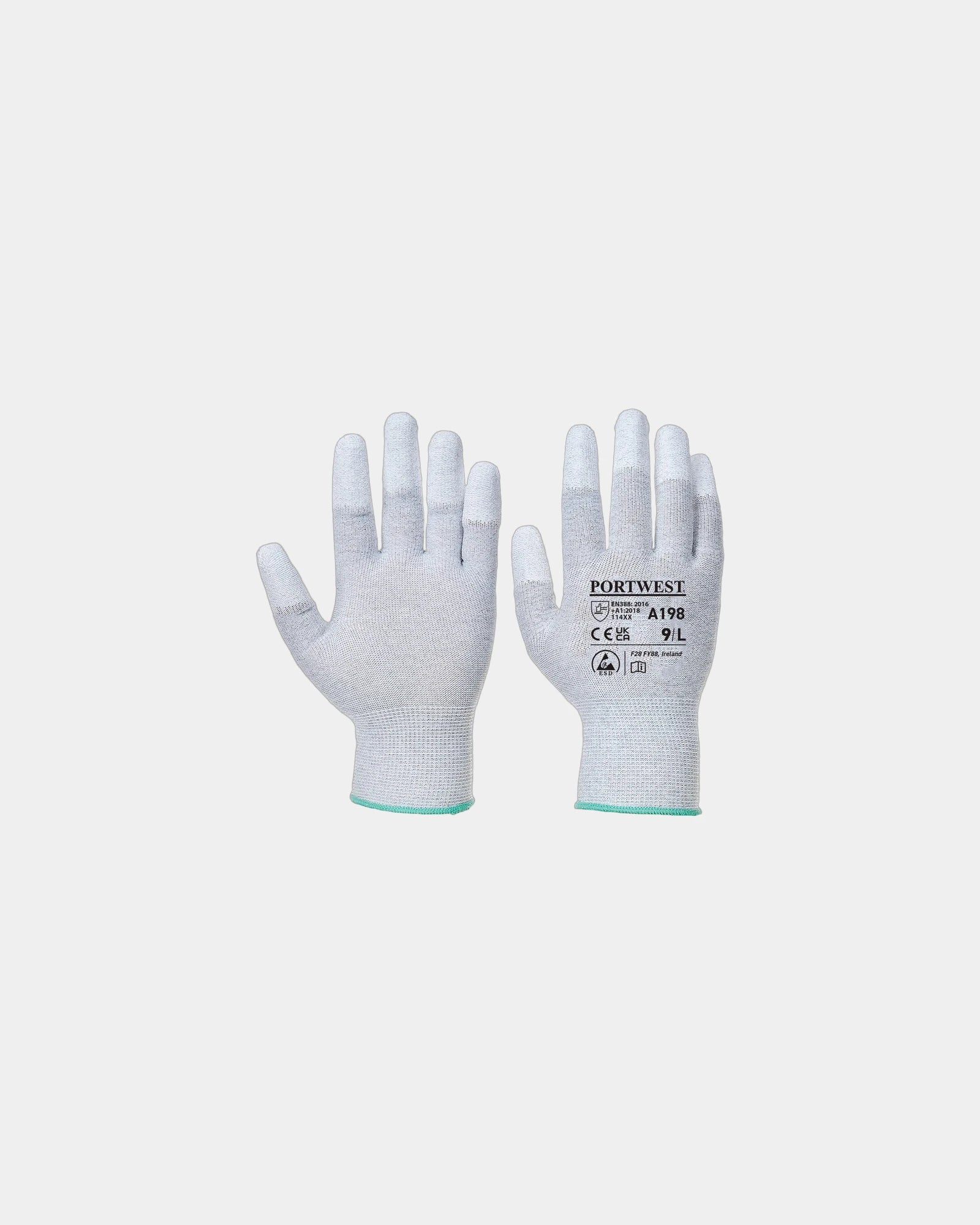 Promotional antistatic nylon gloves pack of 12 - Grey
