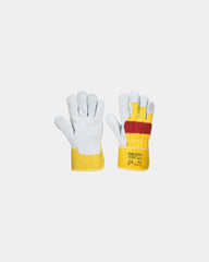 Promotional leather rigger gloves - Yellow-Red