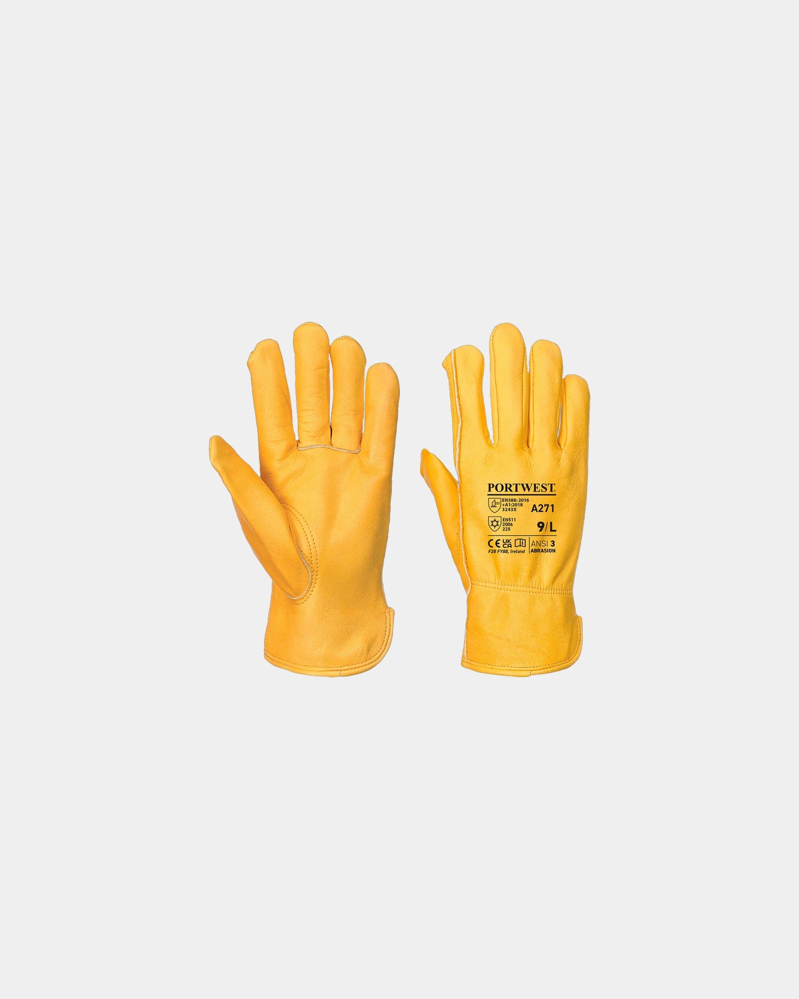 Promotional beige leather gloves Pack of 12 - Beige