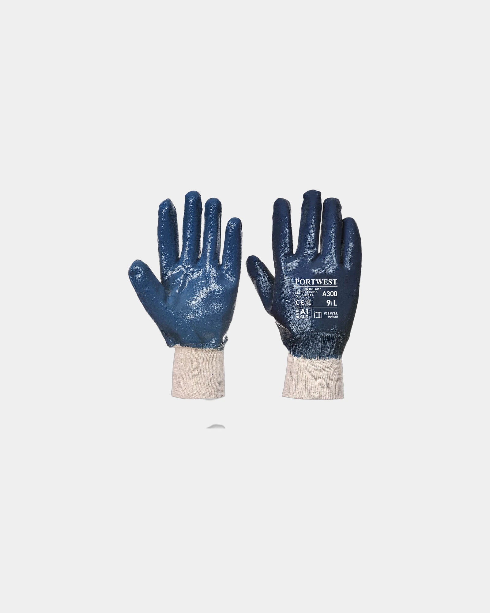 Promotional nitrile gloves with knit wrist 12pcs pack - Navy