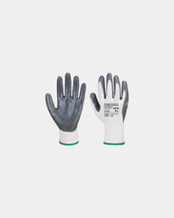 Promotional nylon Flexo Grip gloves pack of 12 - Grey