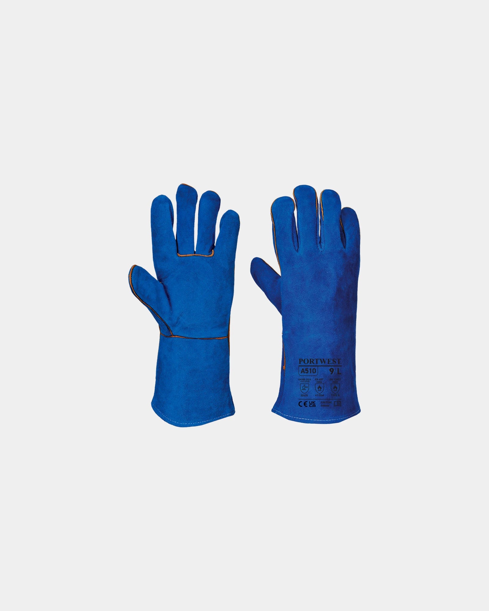 Promotional leather welding gloves pack of 6 - Blue