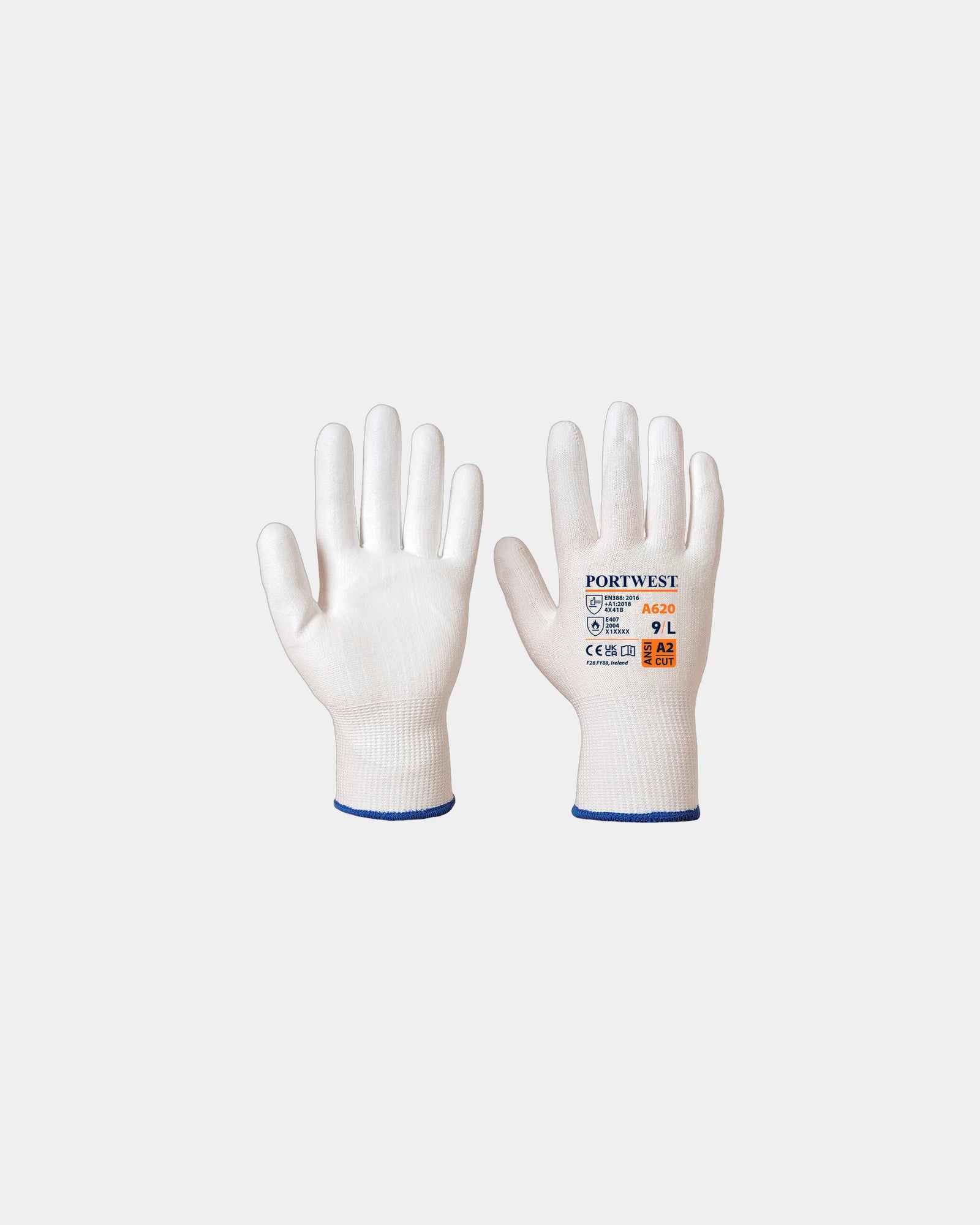 Promotional cut-resistant PU palm gloves Pack of 12 - White