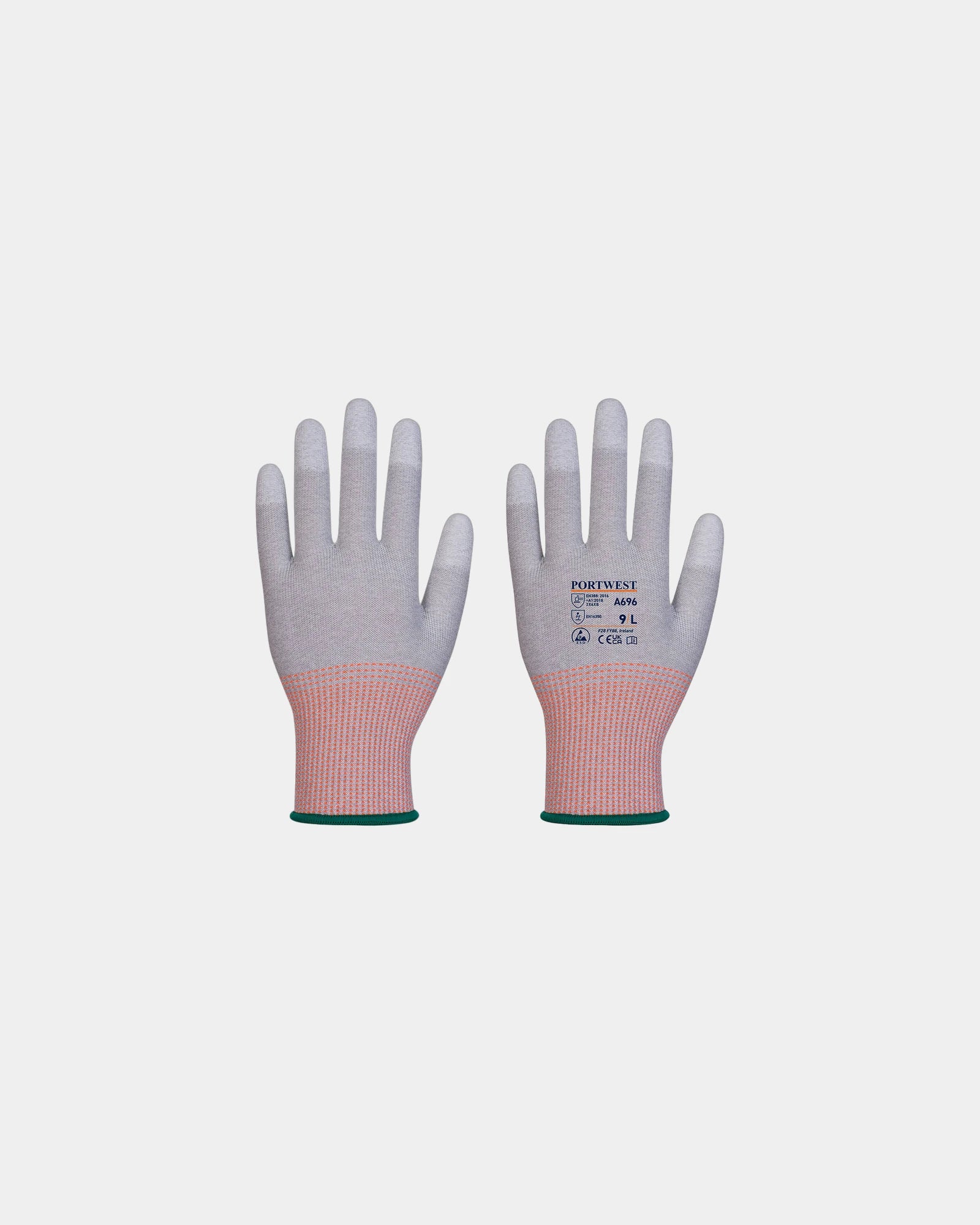 Promotional cut-resistant gloves with PU fingertips - Grey