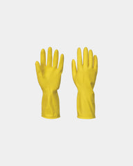Promotional latex household gloves pack of 12 - Yellow