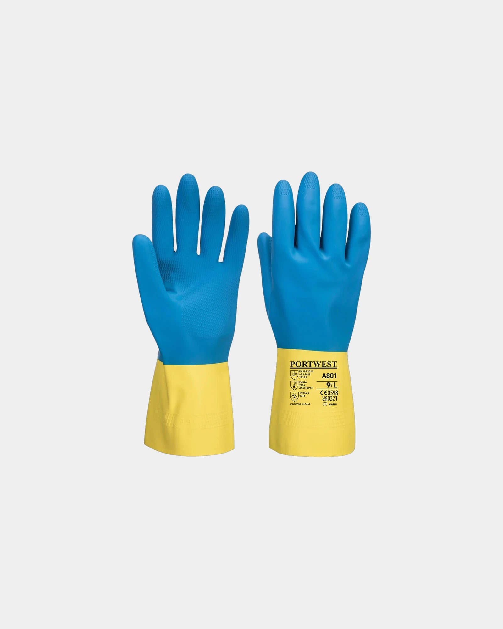 Promotional double-coated latex gloves - Yellow-Black