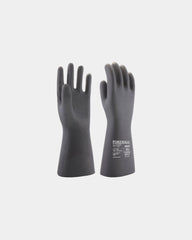 Promotional neoprene chemical gloves 38 cm - Black-Sky Blue