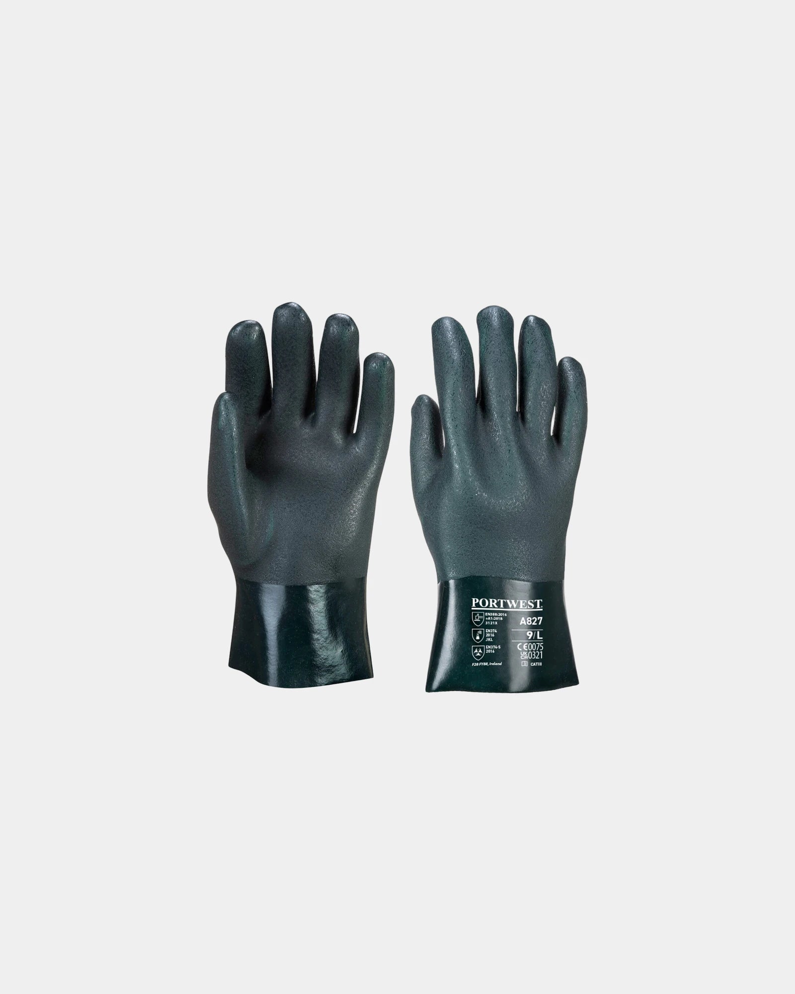 Promotional PVC gloves 27 cm double-dipped - Green