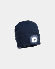 Promotional LED beanie for visibility in low light - Navy