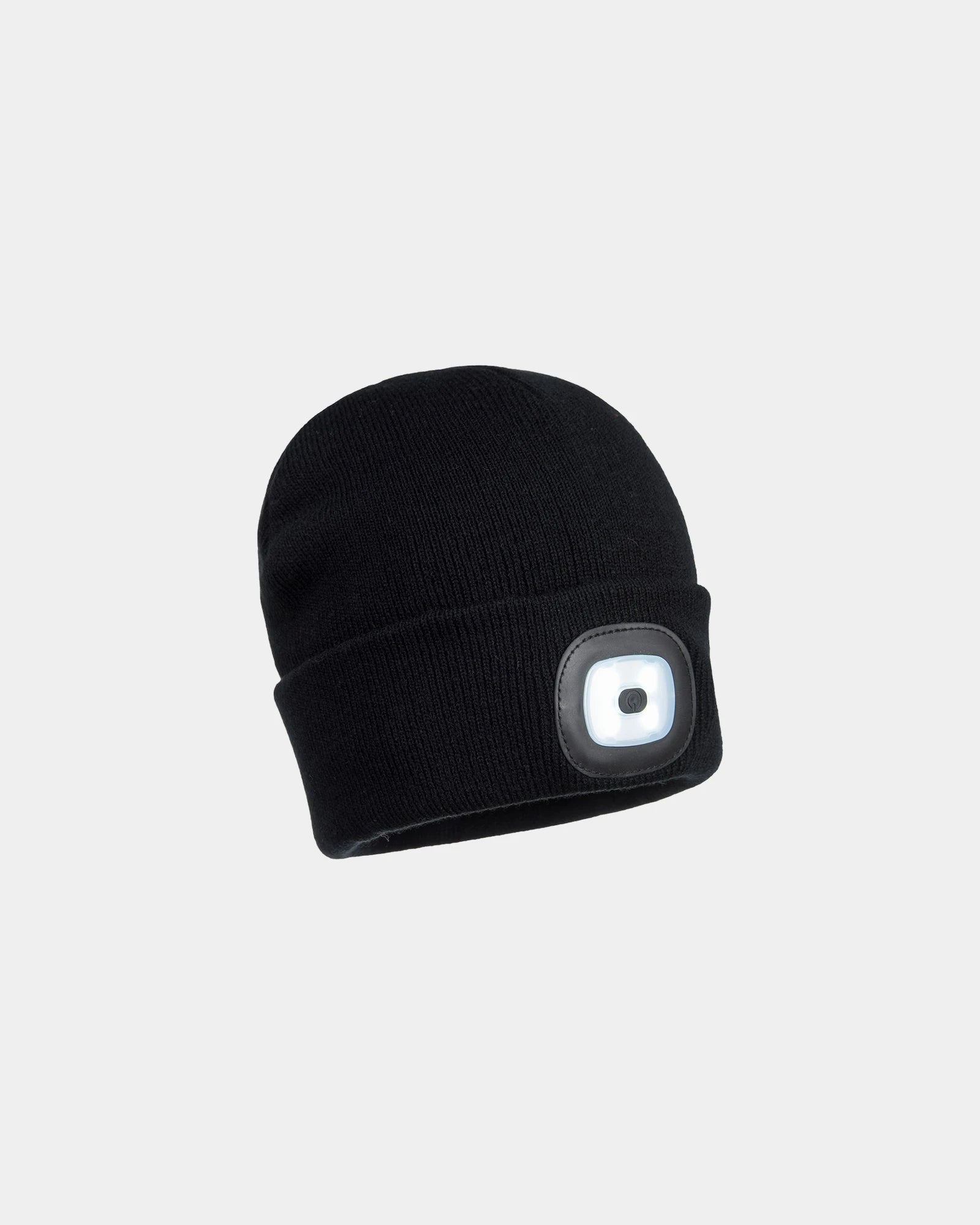 Promotional LED beanie for visibility in low light - Black-Sky Blue
