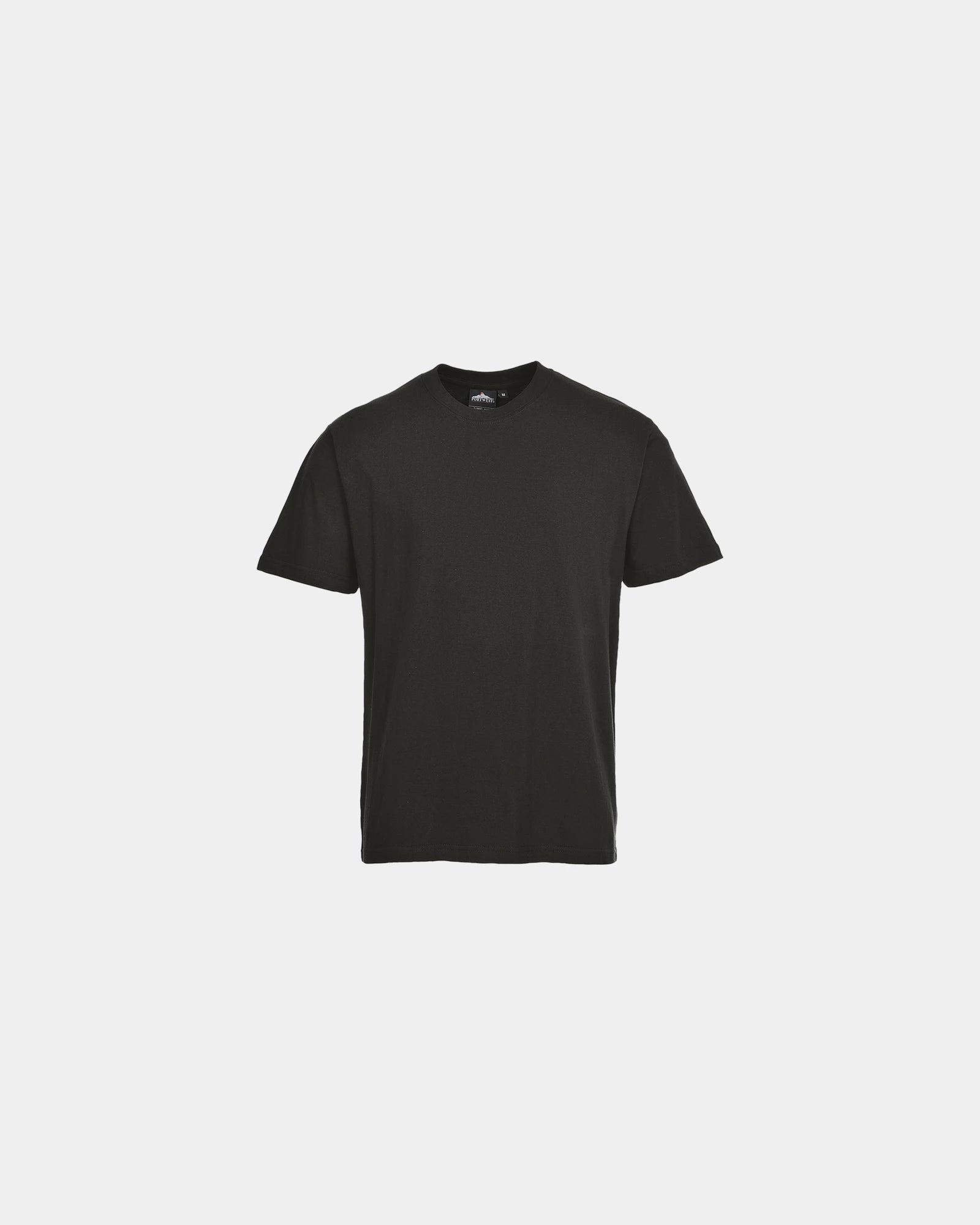 Custom premium cotton T-shirt for workwear - Black-Sky Blue