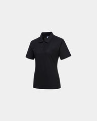 Custom women's polo Naples - Black-Sky Blue