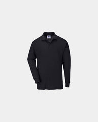 Custom long sleeve polo - Black-Sky Blue