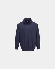 Custom zip collar sweatshirt Sorrento - Navy