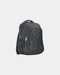 Promotional polyester multi-pocket backpack - Black-Sky Blue