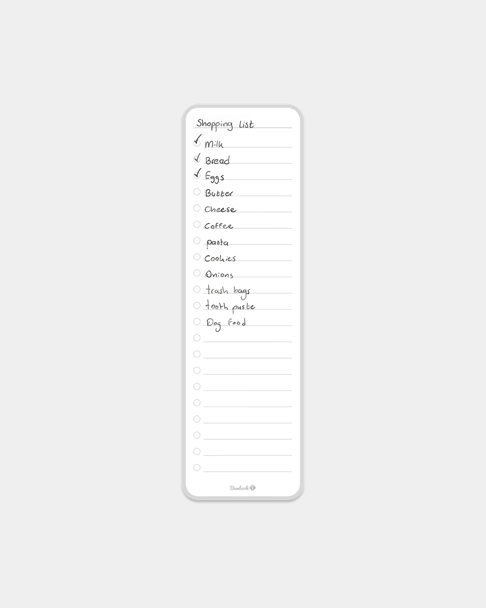 Tableau blanc adhésif Bambook 7.3 x 24.4 cm à personnaliser - Blanc