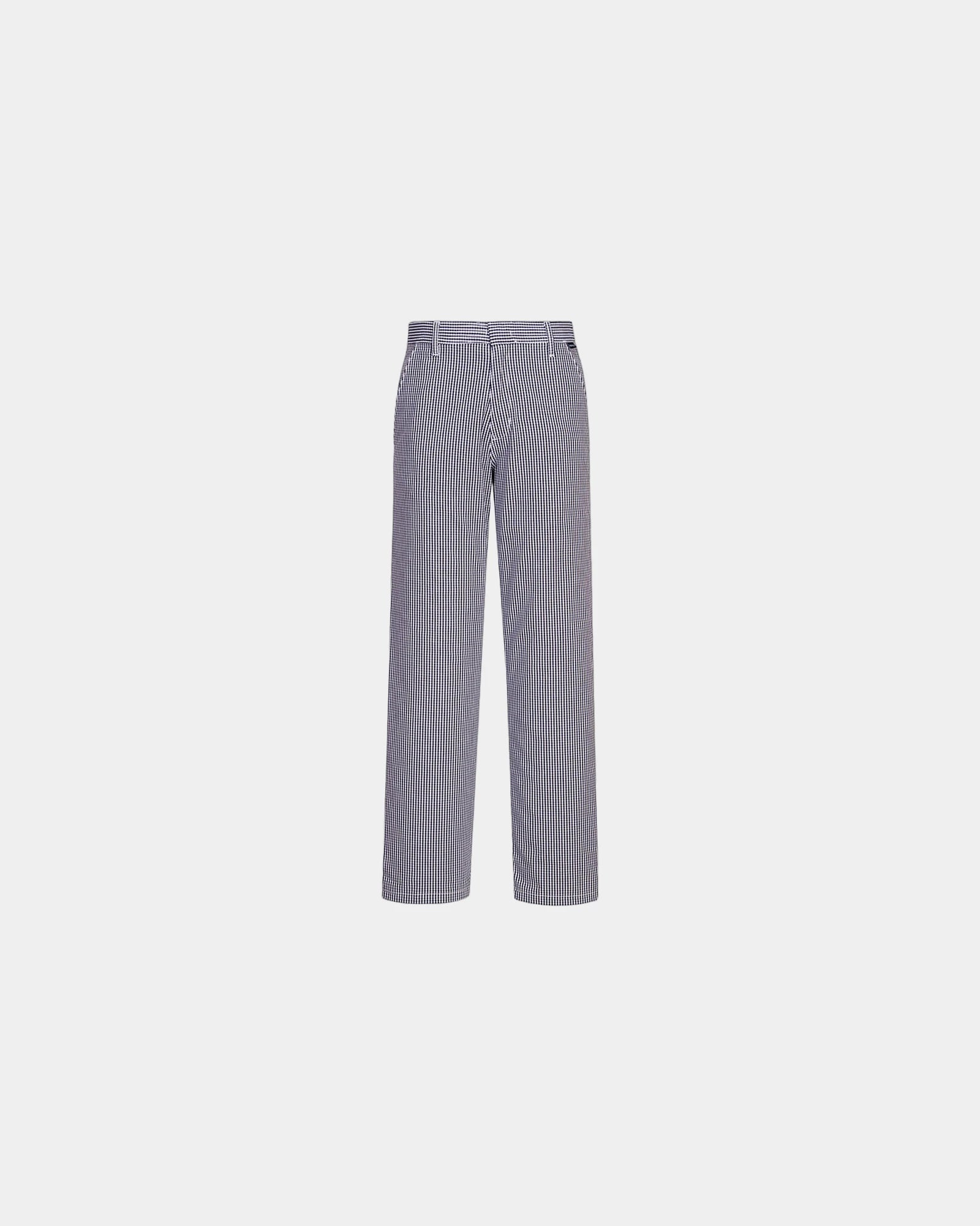 Promotional lightweight cotton kitchen pants - Echiquier Bleu-White