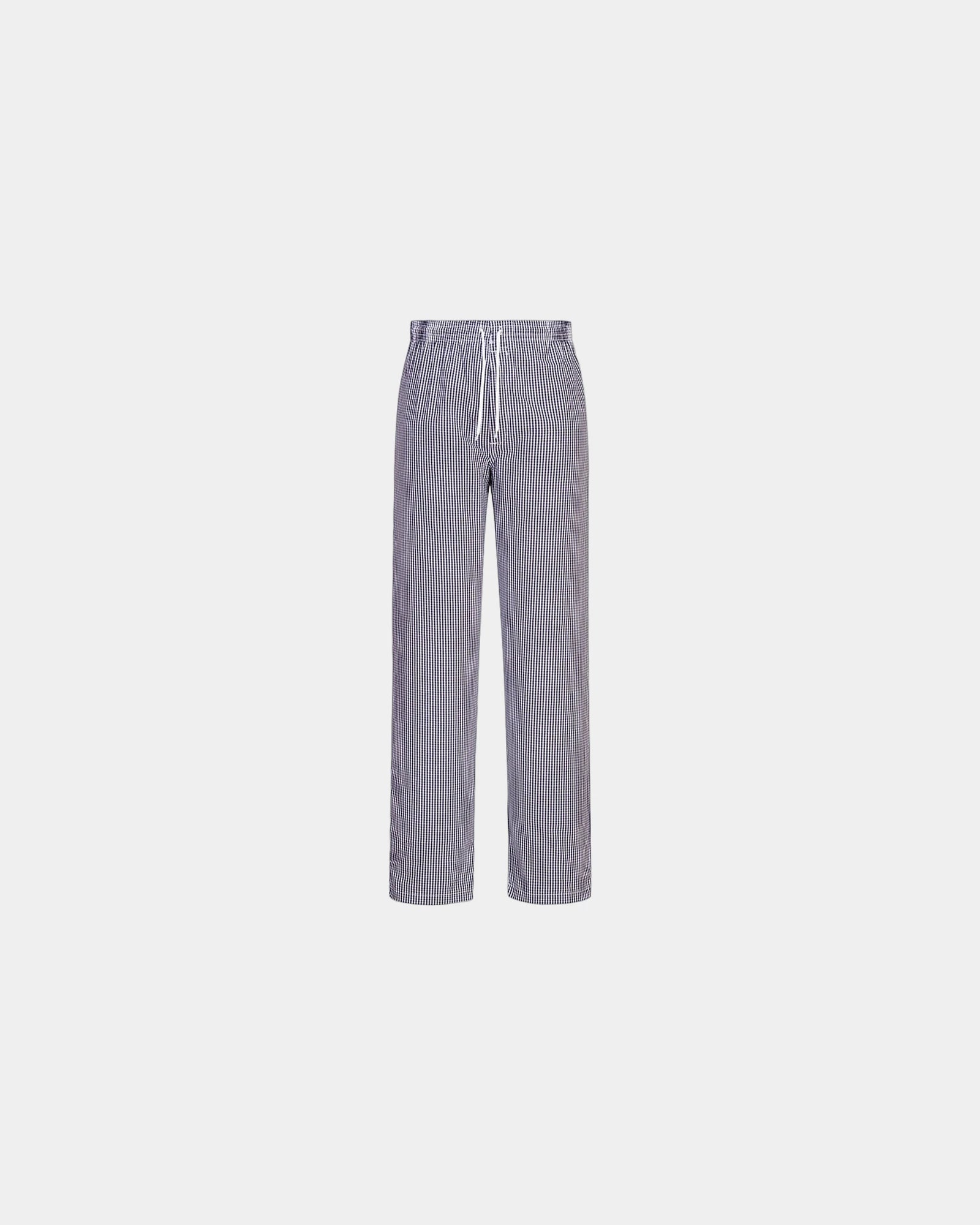 Promotional high-quality cotton kitchen pants - Echiquier Bleu-White