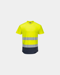 Custom breathable mesh T-shirt for hot weather - Yellow-Navy