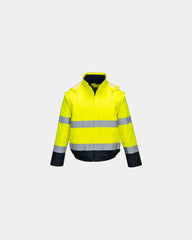 Promotional 2-in-1 HV jacket with detachable sleeves - Yellow-Navy