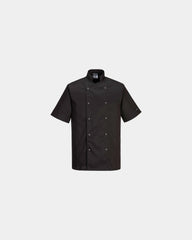 Promotional lightweight kitchen jacket for teams - Black-Sky Blue