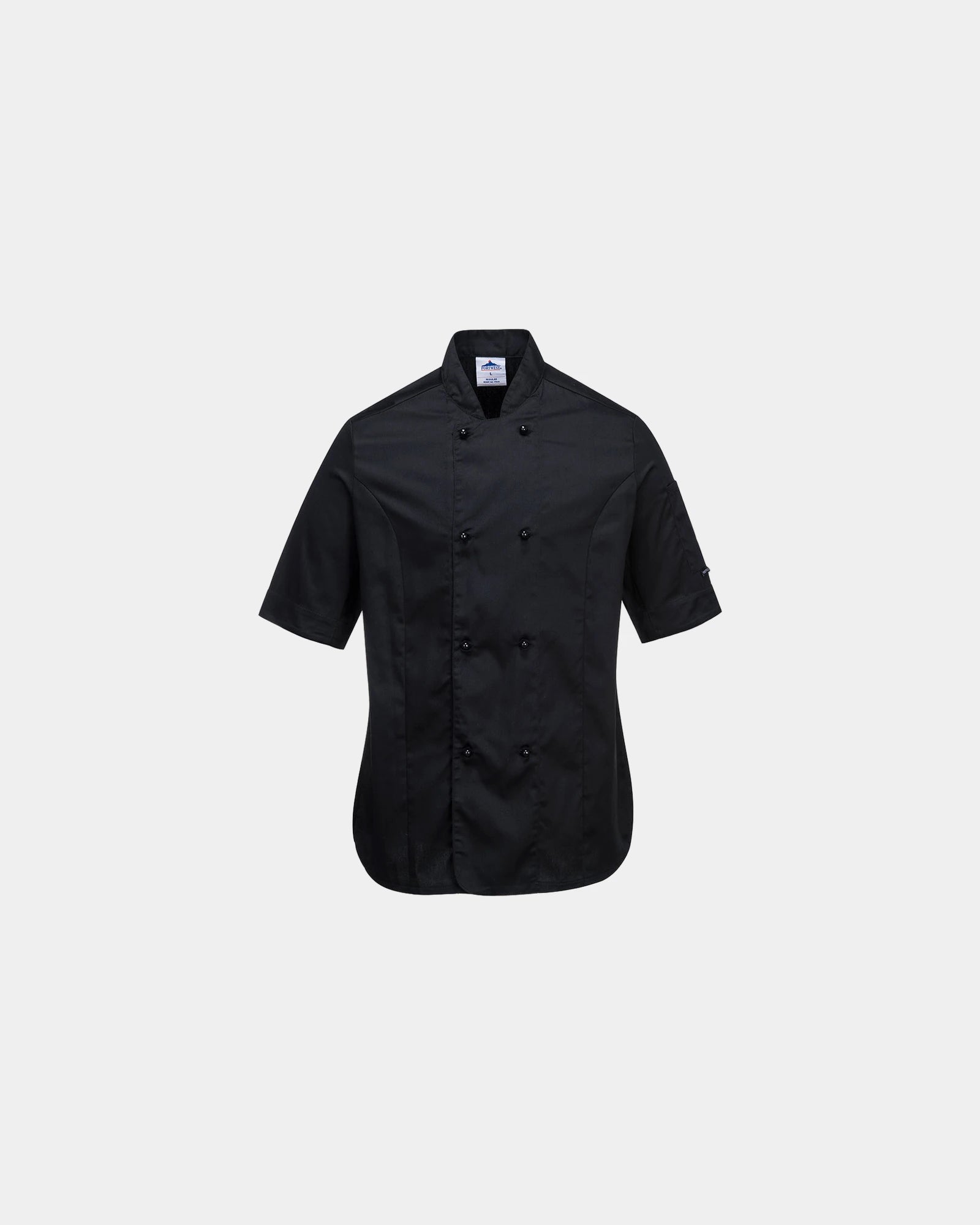 Personalized women's chef jacket with mesh ventilation - Black-Sky Blue