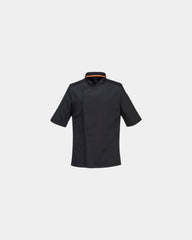 Personalized mesh chef jacket for hot kitchen conditions - Black-Sky Blue