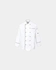 Custom cotton Cambridge chef jacket - White