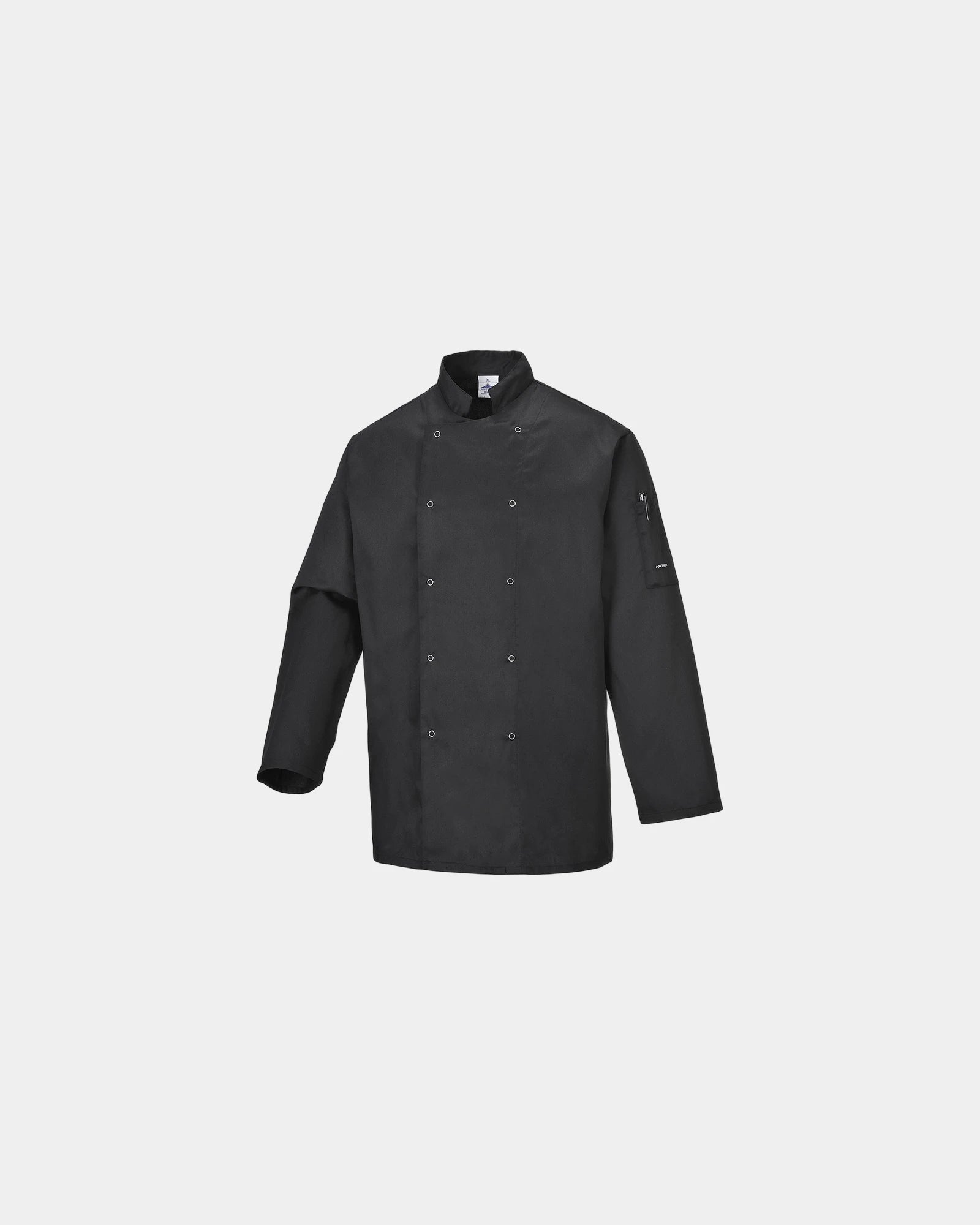 Custom kitchen jacket for modern professionals - Black-Sky Blue
