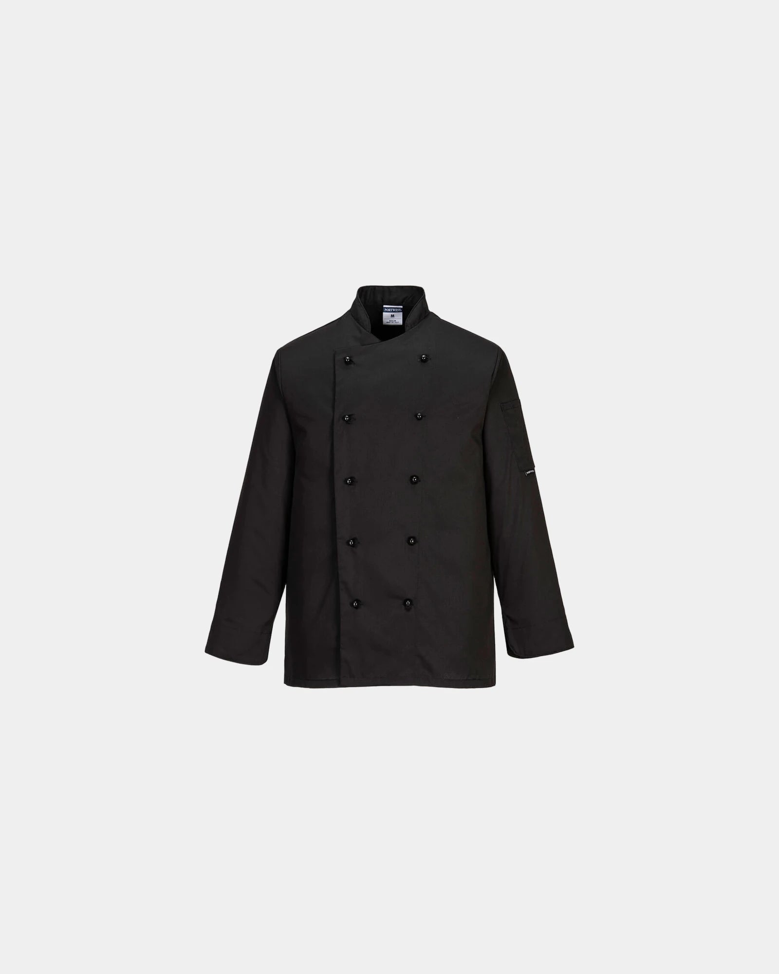 Custom unisex kitchen jacket Somerset - Black-Sky Blue