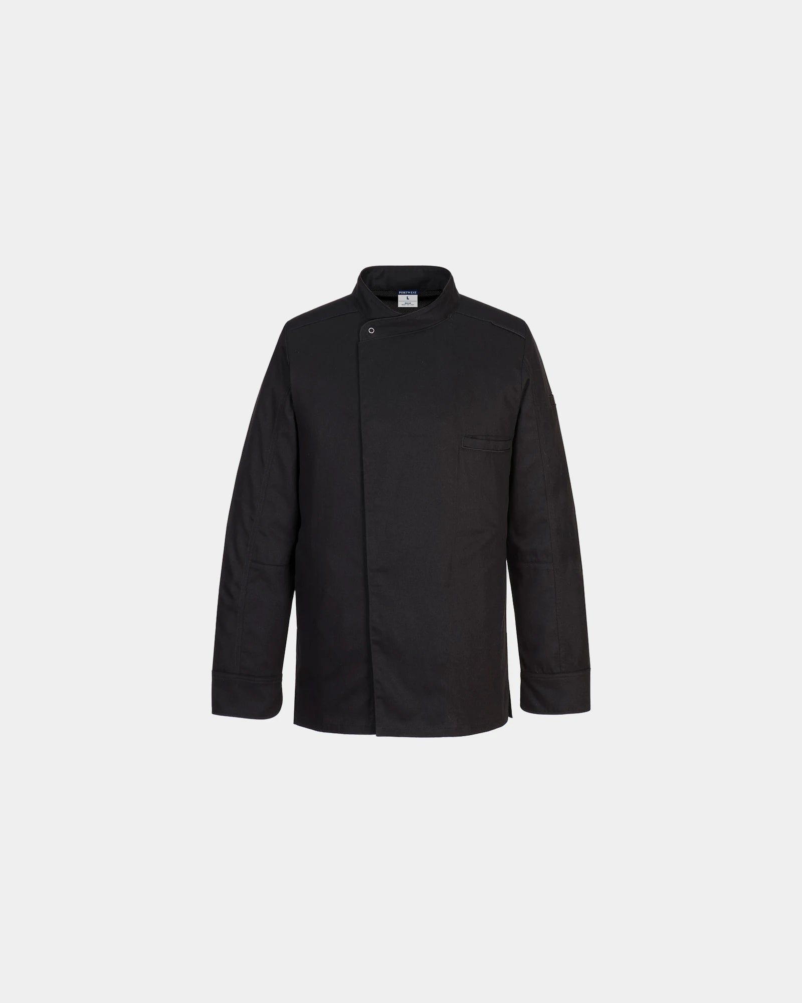 Custom lightweight chef jacket 100% cotton Surrey M/L - Black-Sky Blue