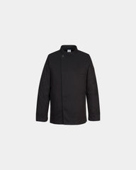 Custom lightweight chef jacket 100% cotton Surrey M/L - Black-Sky Blue