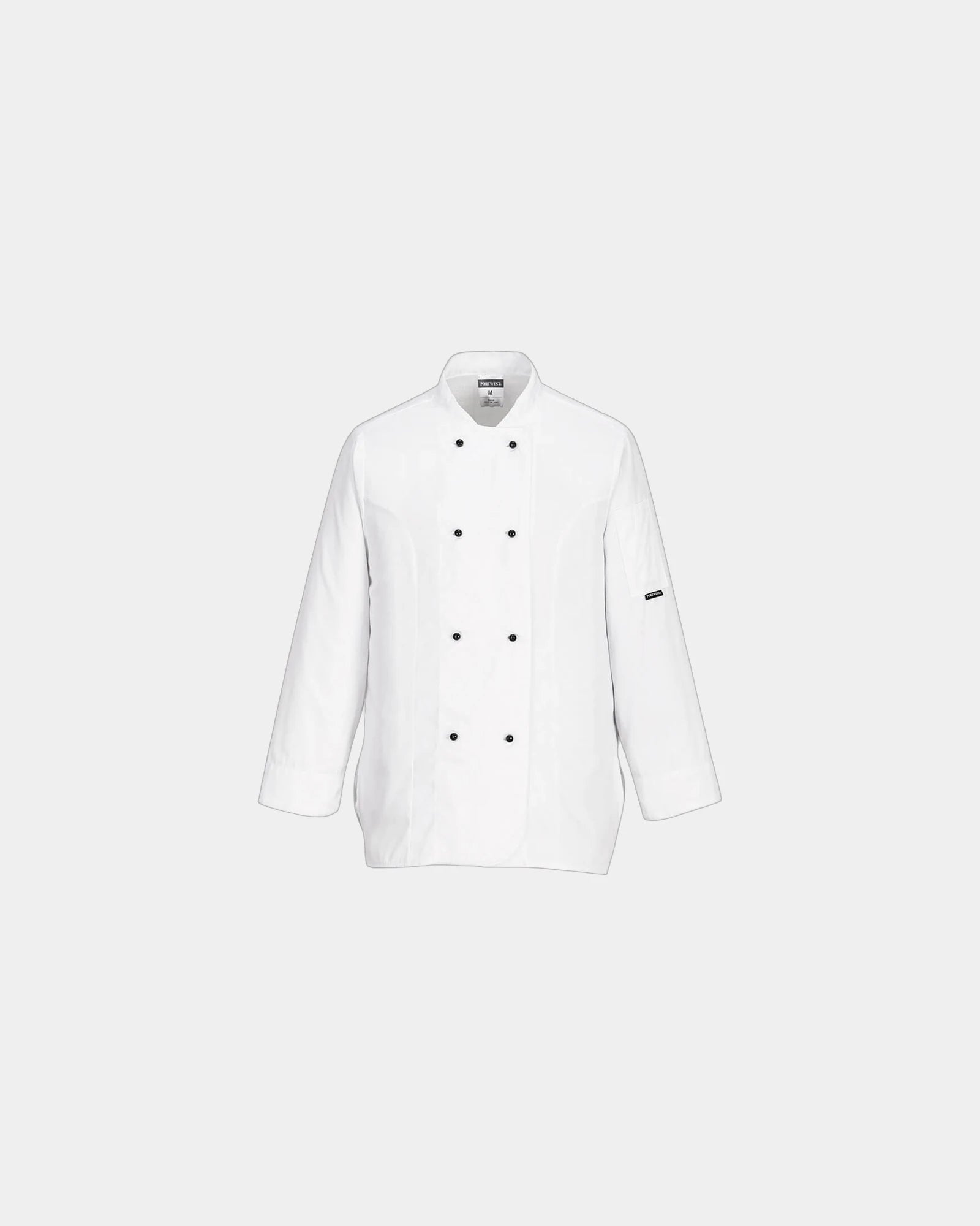 Custom women's chef jacket with mesh air panels - White