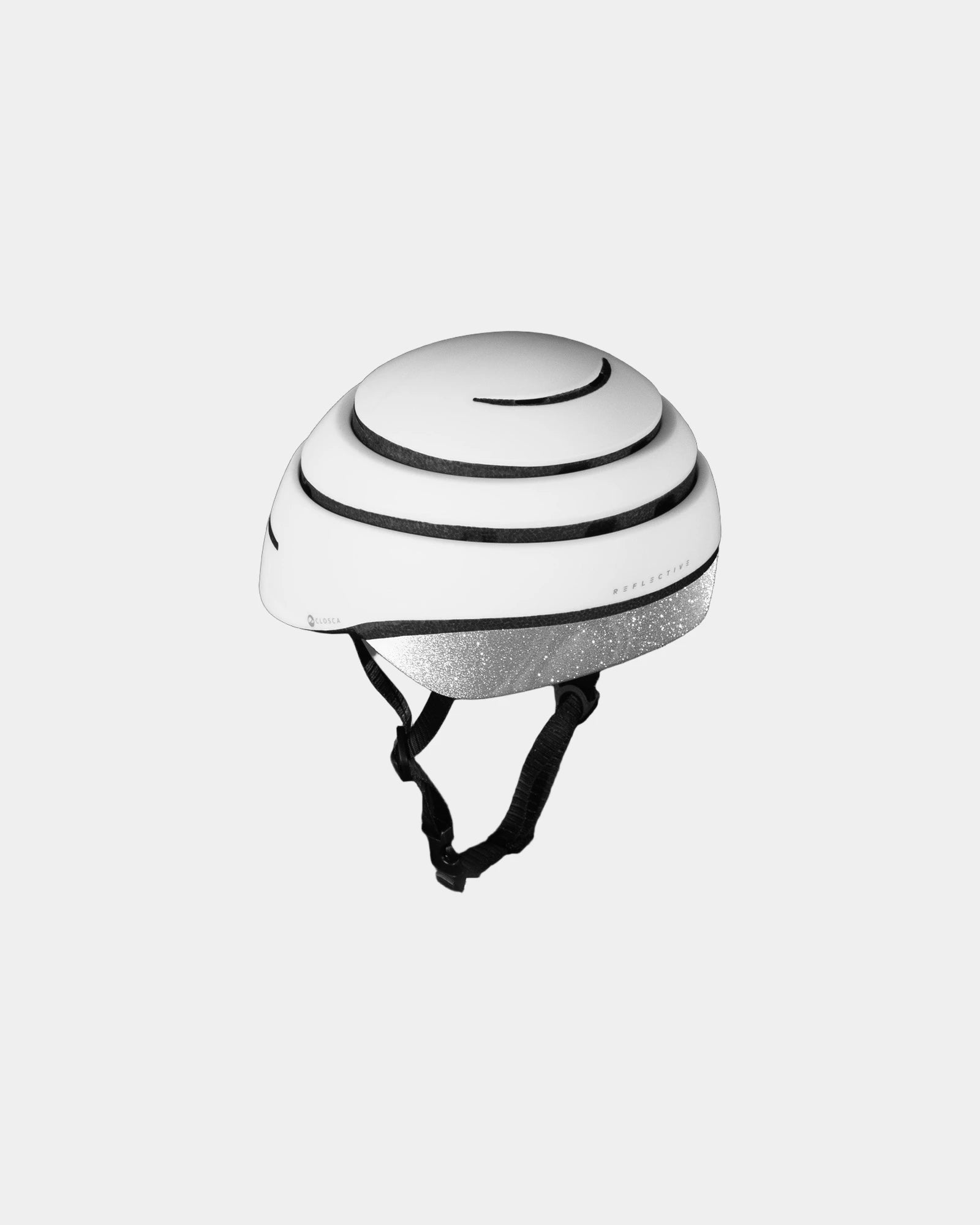 Custom reflective mobility helmet Closca Loop Medium - White Reflective Silver