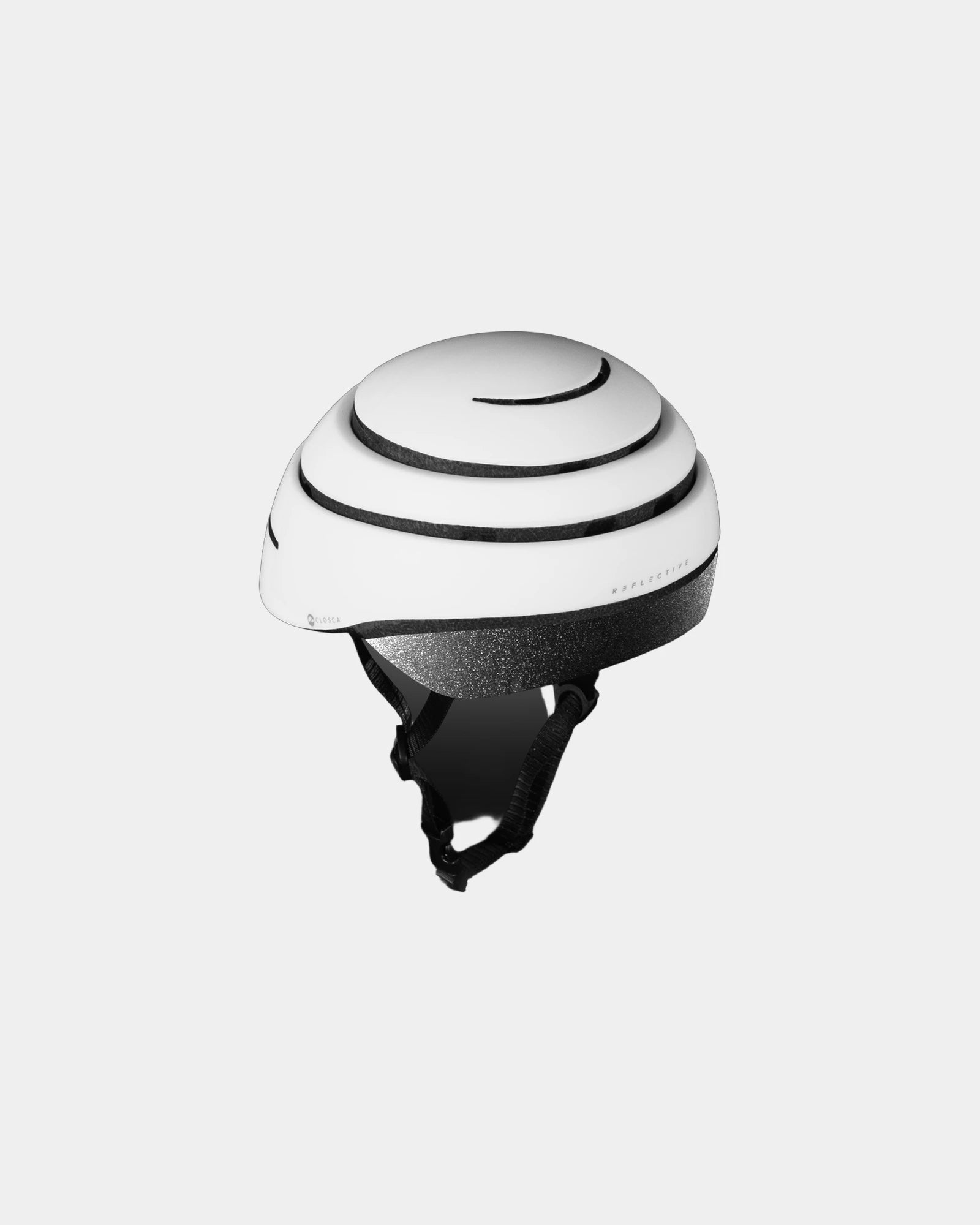 Custom reflective mobility helmet Closca Loop Medium - White Reflective Coal