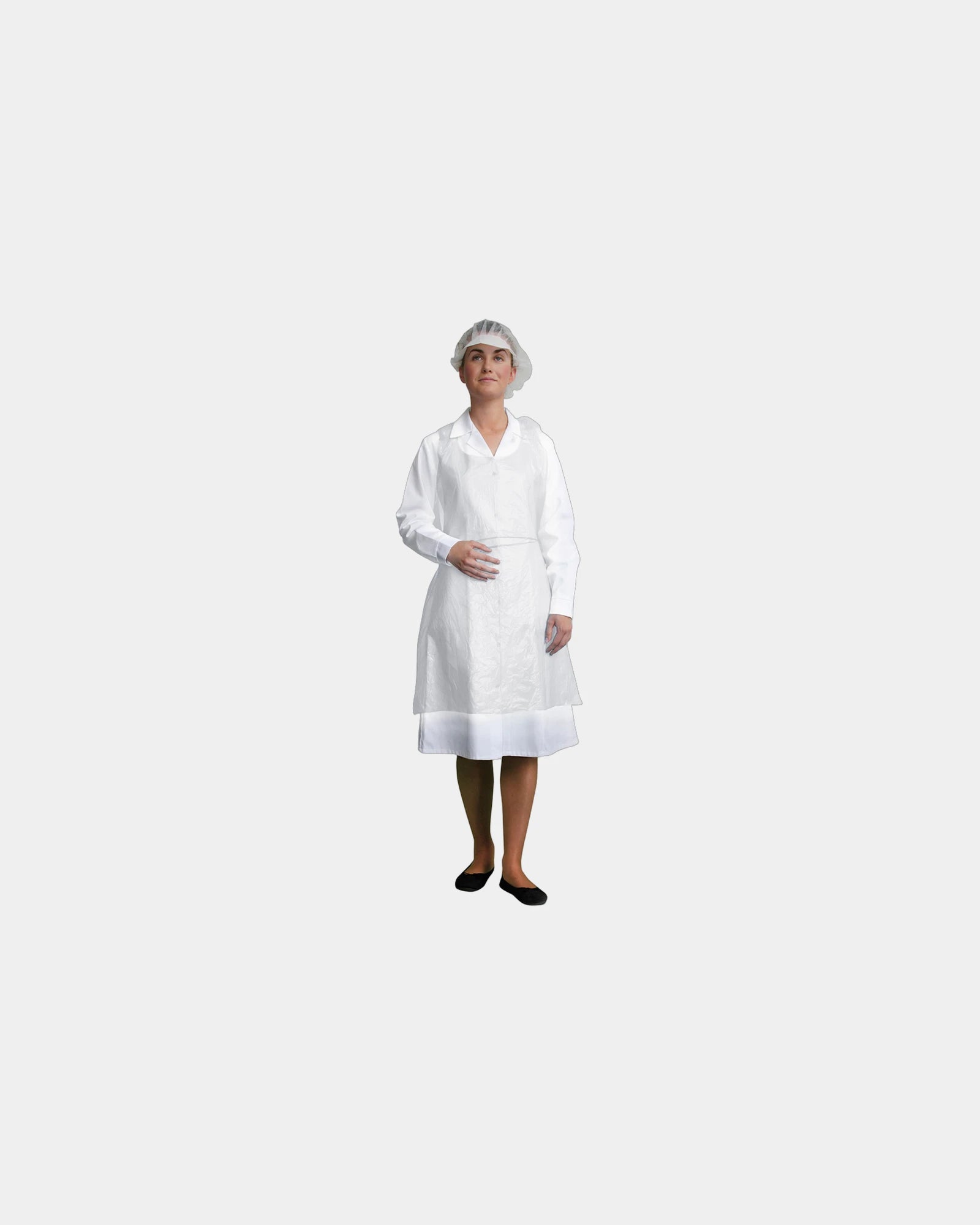 Promotional disposable PE apron - White