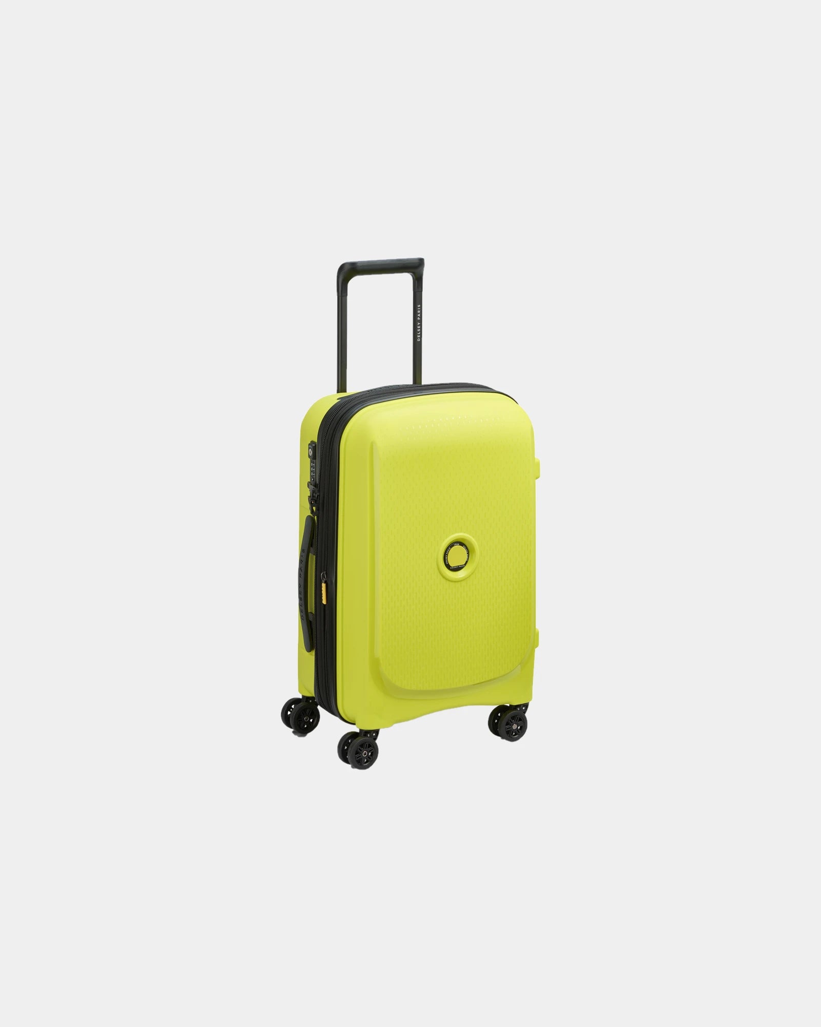 Custom recycled polypropylene cabin suitcase Delsey Belmont Plus - Chartreuse
