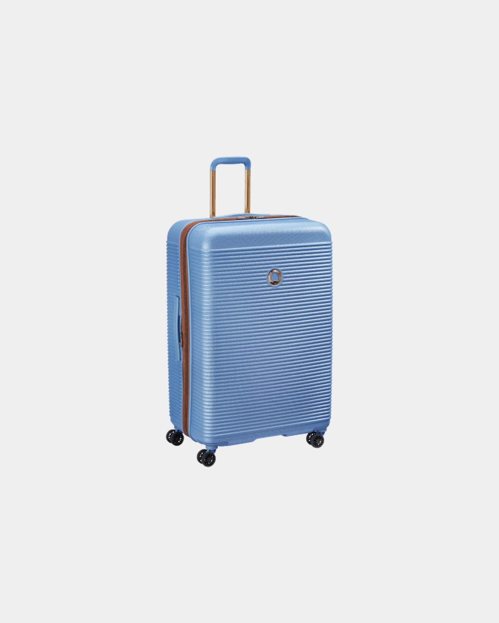 Custom expandable trolley suitcase Delsey Freestyle XL - Sky Blue