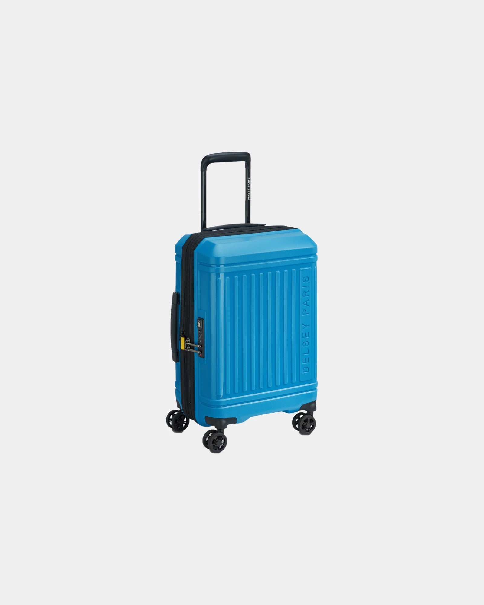 Custom recycled polypropylene cabin suitcase Delsey Lutece - Peacock Blue