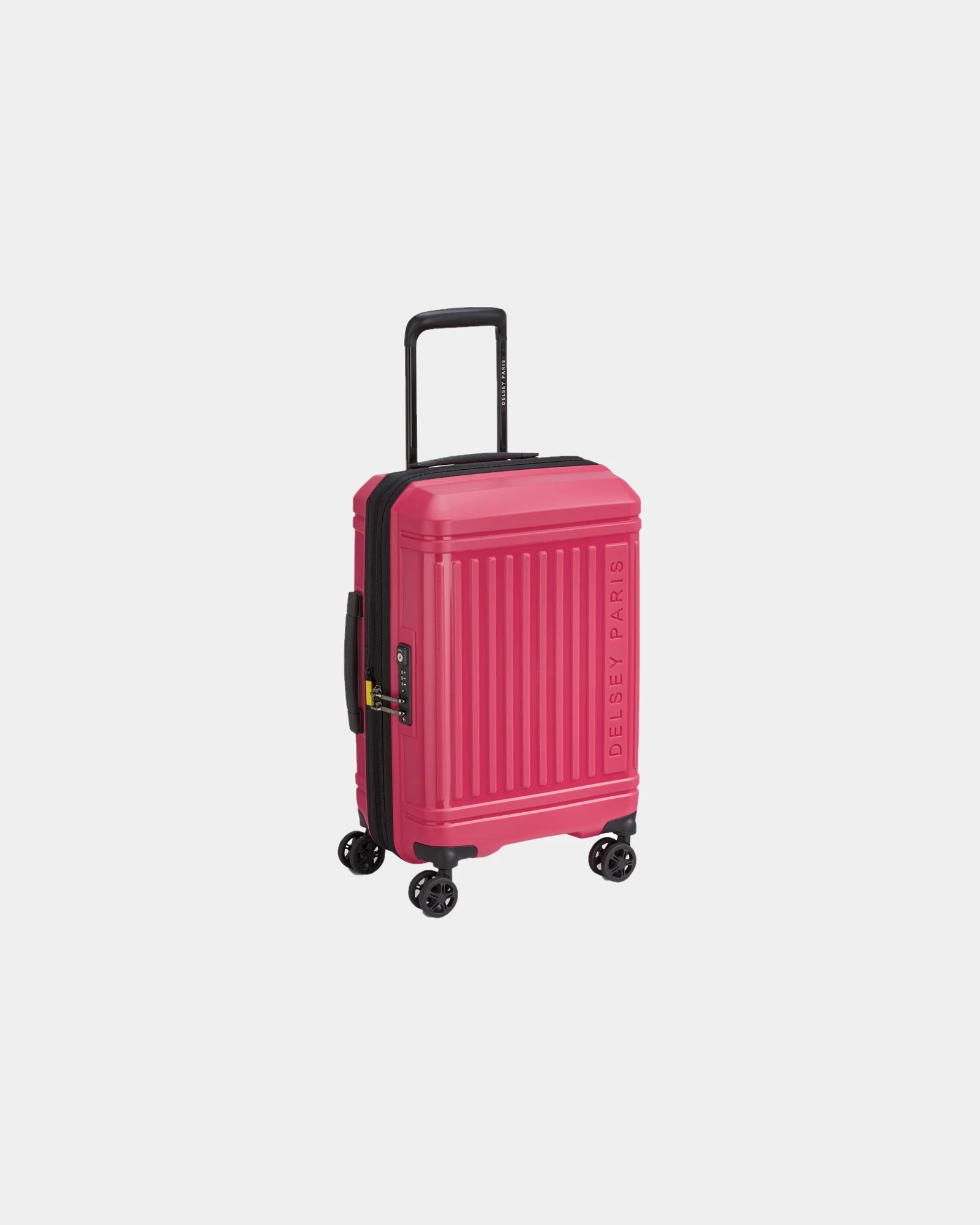 Custom recycled polypropylene cabin suitcase Delsey Lutece - Magenta