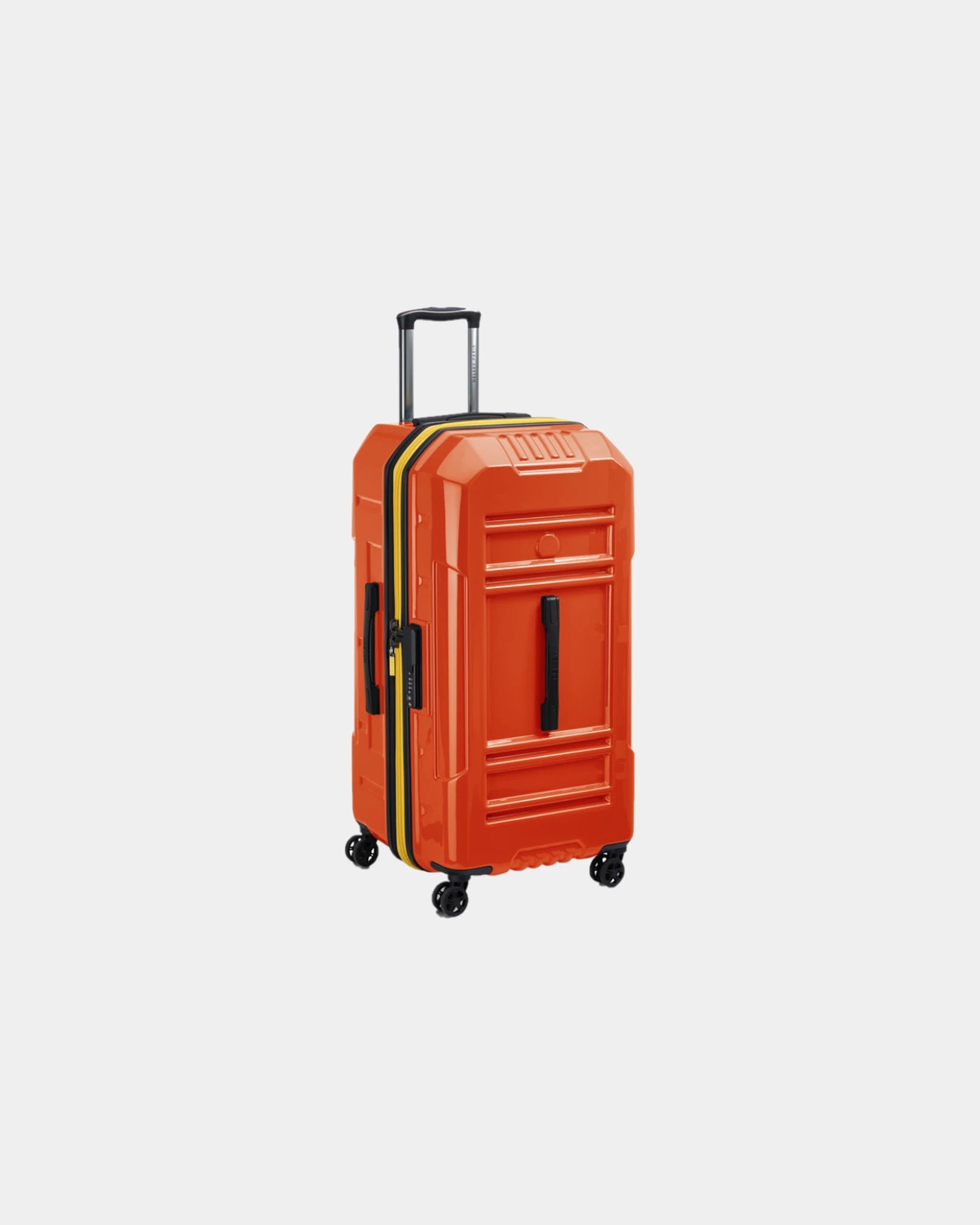 Custom polycarbonate suitcase Delsey Rempart 80 cm - Orange