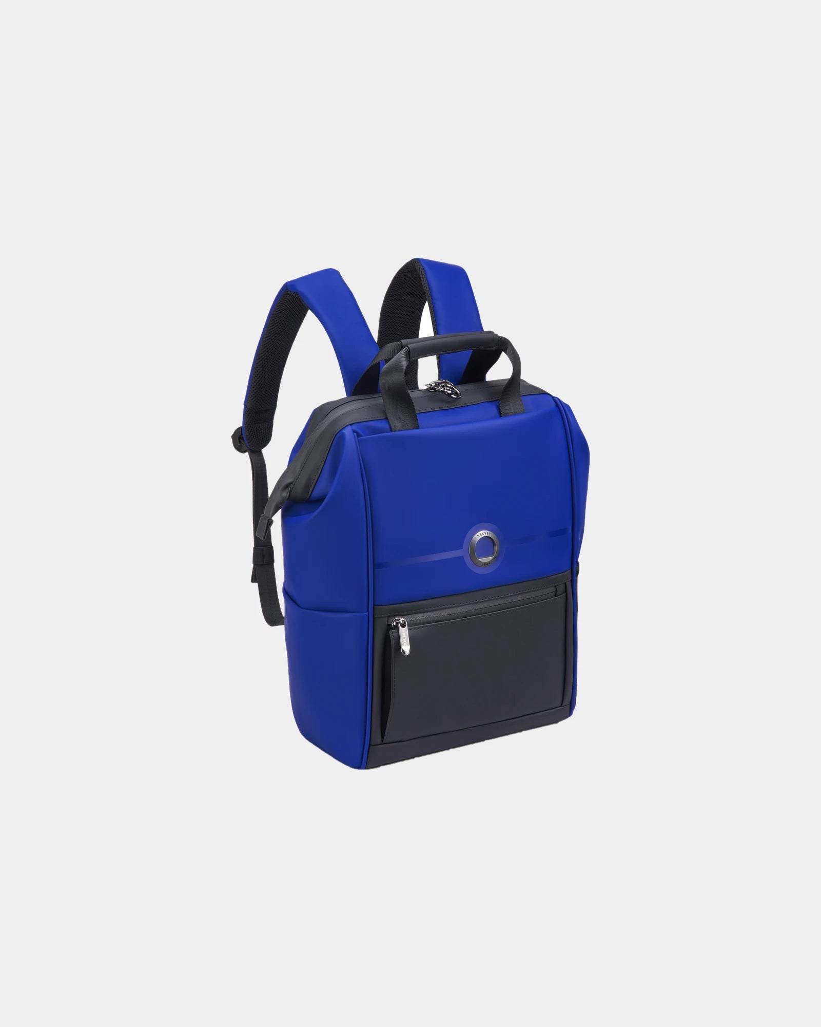 Custom recycled polyurethane backpack Delsey Turenne Soft - Electric Blue