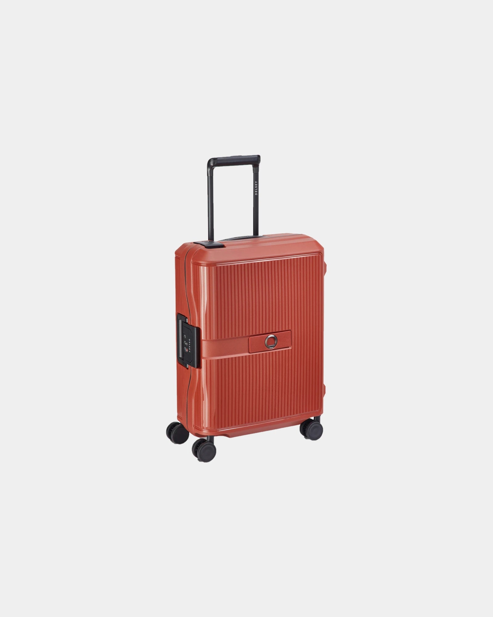 Custom polypropylene Delsey Vauban 55 cm suitcase - Terracotta